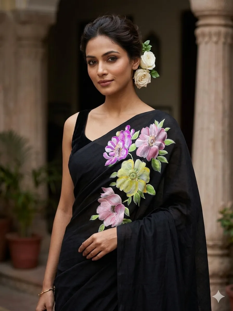 Midnight Bloom | Signature Saree
